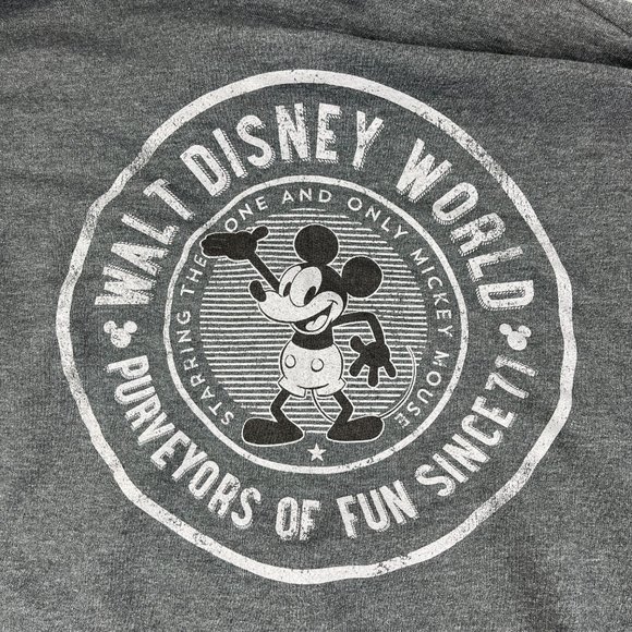 Disney Parks Hanes Jacket Womens Medium Gray Full Zip Hooded Mickey Mouse - Picture 8 of 9